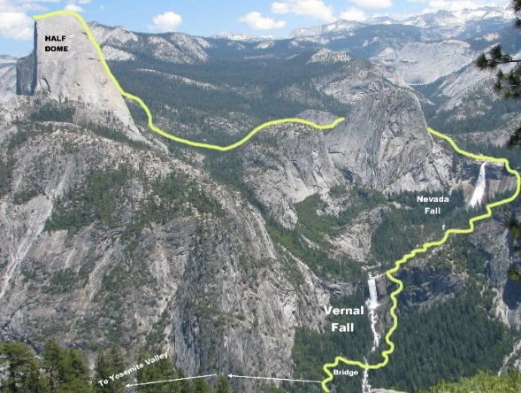 Half-Dome-hike--trail-map